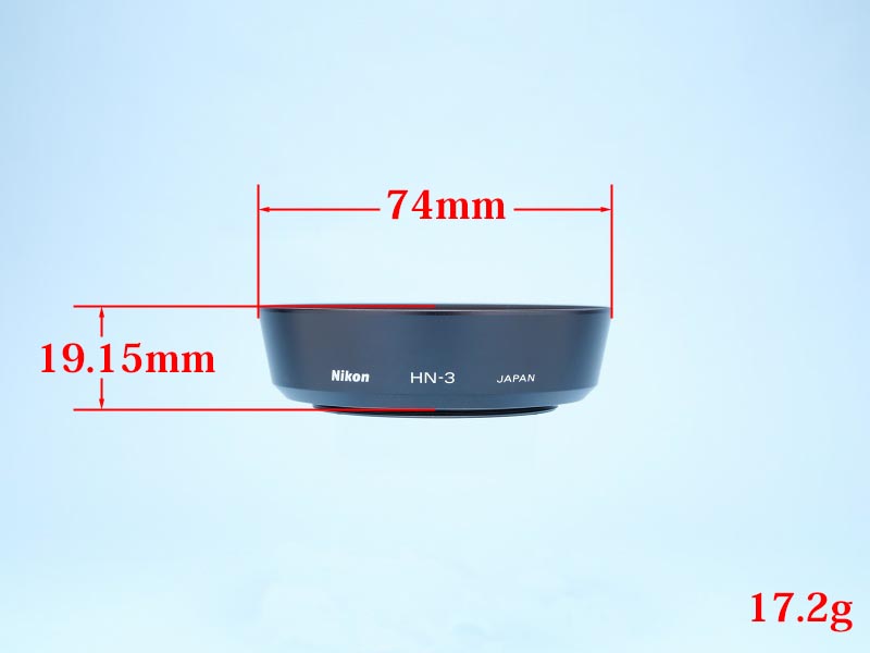 10
ニコン ねじ込みフード HN-3
寸法、重量