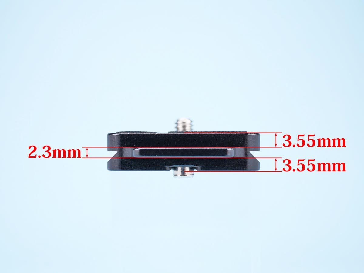 07 INPON アルカスイス互換 クイックリリースプレート 70mm ストラップホール付き、側面_2