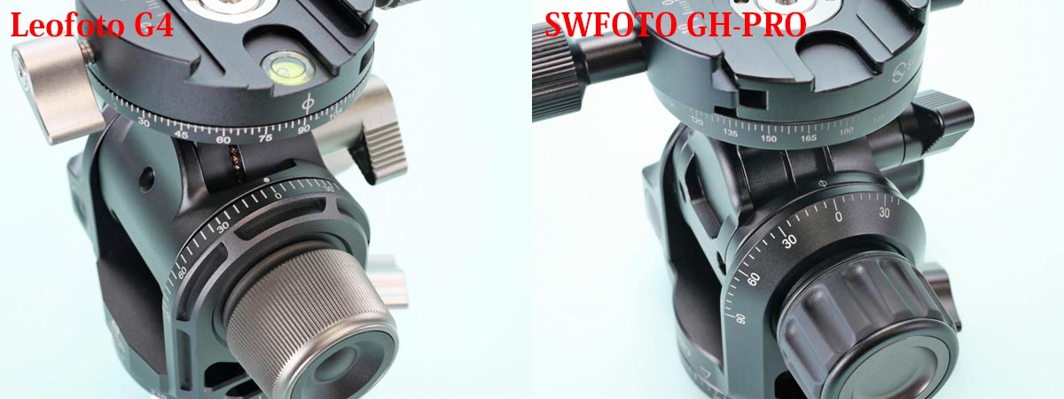 05
Leofoto G4 と SWFOTO GH-PRO  比較
ティルト目盛
