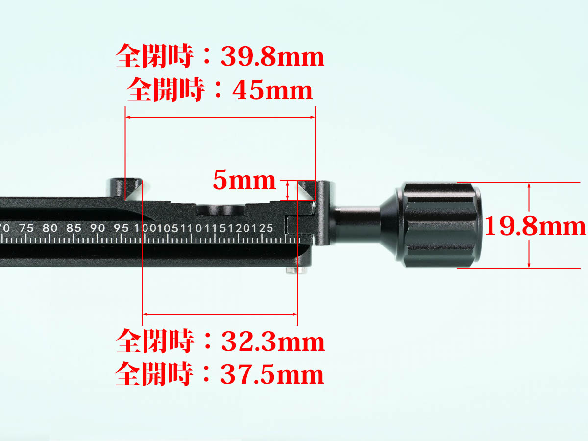 09
NOTRICKT スライドプレート QRC-13 134mm
寸法_クランプ部横
