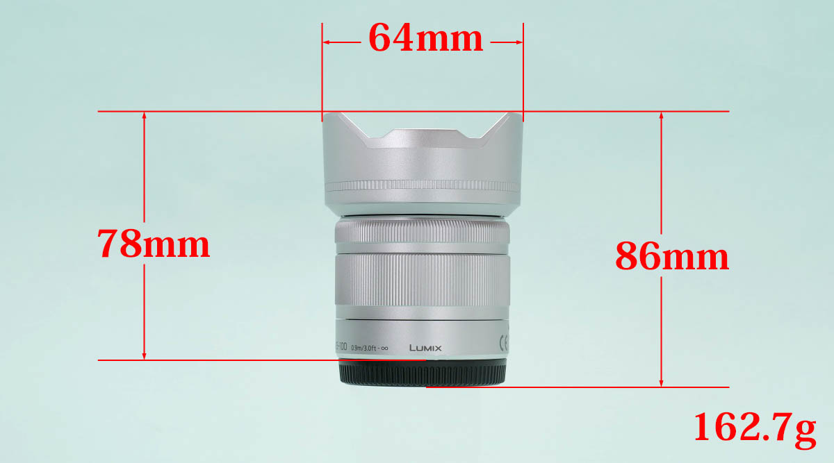 03
パナソニック G VARIO 35-100mm/F4.0-5.6
フード有り寸法